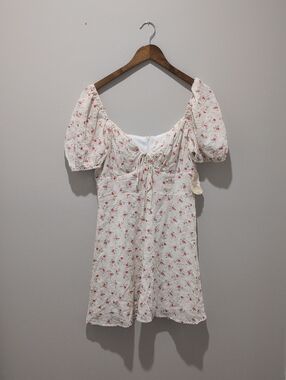 Altar'd State Breigh A92 Cream Mini Dress with FlowerPrint